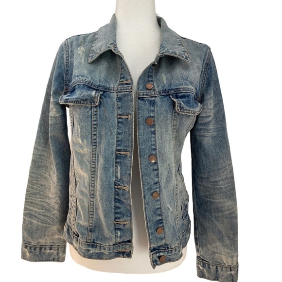One x One Teaspoon Oversized Distressed Denim Jacket - Picture 11 of 11